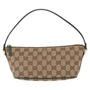 GUCCI GG Canvas Sherry Line Hand Bag Beige Gold 141809 Auth am10067V-2