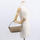 GUCCI GG Canvas Sherry Line Hand Bag Beige Gold 141809 Auth am10067V-23