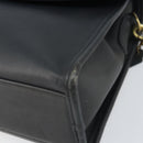 Coach Hand Bag Leather 2way Navy Gold Auth am10068-16