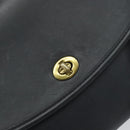 Coach Hand Bag Leather 2way Navy Gold Auth am10068-19