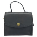 Coach Hand Bag Leather 2way Navy Gold Auth am10068-13