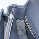 Coach Hand Bag Leather 2way Navy Gold Auth am10068-21