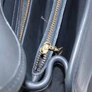 Coach Hand Bag Leather 2way Navy Gold Auth am10068-23