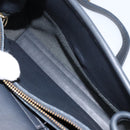 Coach Hand Bag Leather 2way Navy Gold Auth am10068-25