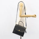 Coach Hand Bag Leather 2way Navy Gold Auth am10068-26