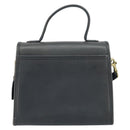 Coach Hand Bag Leather 2way Navy Gold Auth am10068-2