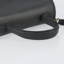 Coach Hand Bag Leather 2way Navy Gold Auth am10068-7