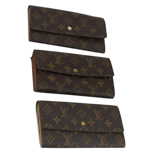 LOUIS VUITTON Monogram Pochette Porte Monnaie Credit 3 Set M61725 Auth am10071