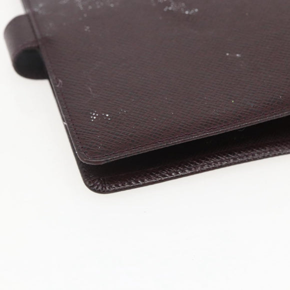 LOUIS VUITTON Taiga Agenda MM Day Planner Cover Acajou R20416 LV Auth am10073