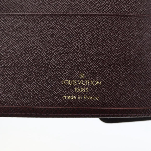 LOUIS VUITTON Taiga Agenda MM Day Planner Cover Acajou R20416 LV Auth am10073