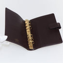 LOUIS VUITTON Taiga Agenda MM Day Planner Cover Acajou R20416 LV Auth am10073-8