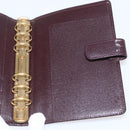 LOUIS VUITTON Taiga Agenda MM Day Planner Cover Acajou R20416 LV Auth am10073-19