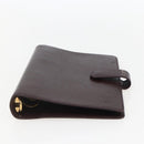 LOUIS VUITTON Taiga Agenda MM Day Planner Cover Acajou R20416 LV Auth am10073-6