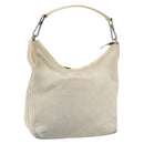 GUCCI GG Canvas Shoulder Bag Suede White Silver 000 0602 Auth am10075-1