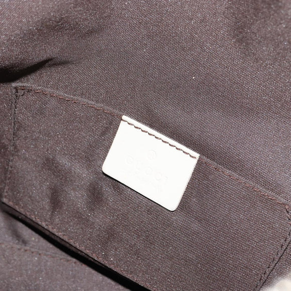 GUCCI GG Canvas Shoulder Bag Suede White Silver 000 0602 Auth am10075