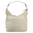 GUCCI GG Canvas Shoulder Bag Suede White Silver 000 0602 Auth am10075-2