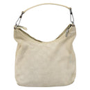 GUCCI GG Canvas Shoulder Bag Suede White Silver 000 0602 Auth am10075-3