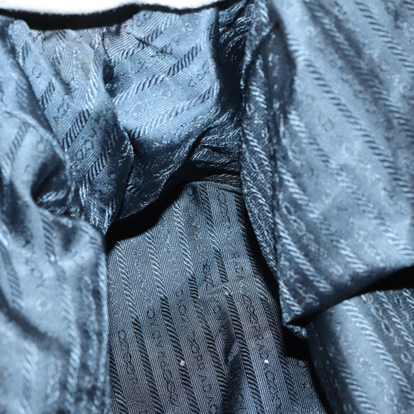 PRADA Chain Tote Bag Nylon Navy Gold Auth am10079