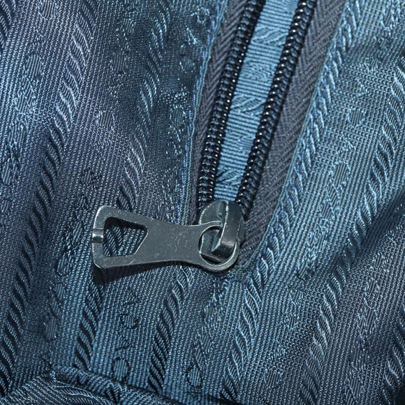 PRADA Chain Tote Bag Nylon Navy Gold Auth am10079