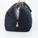 PRADA Chain Tote Bag Nylon Navy Gold Auth am10079-4