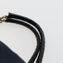 PRADA Chain Tote Bag Nylon Navy Gold Auth am10079-14