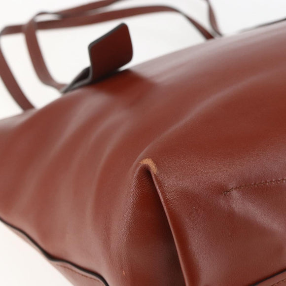 Chloe Tote Bag Leather Brown Gold Auth am10080