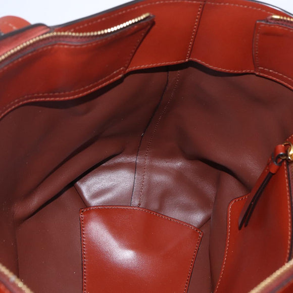 Chloe Tote Bag Leather Brown Gold Auth am10080