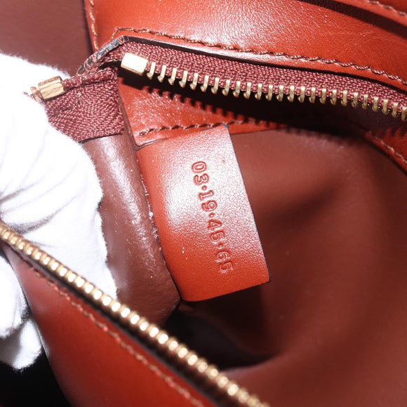 Chloe Tote Bag Leather Brown Gold Auth am10080