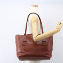 Chloe Tote Bag Leather Brown Gold Auth am10080-22