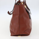 Chloe Tote Bag Leather Brown Gold Auth am10080-4