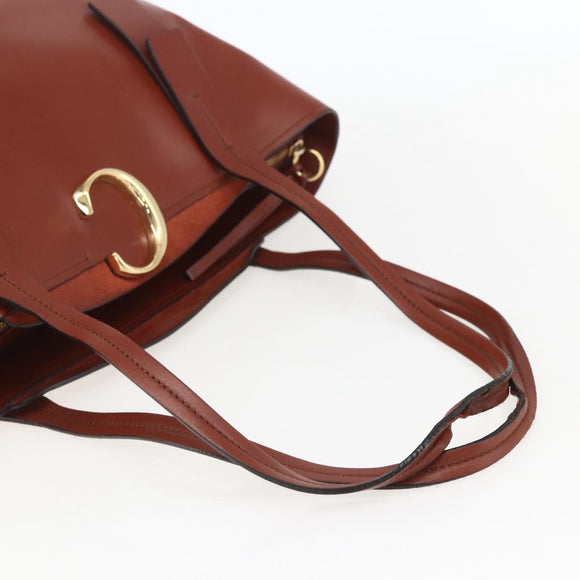 Chloe Tote Bag Leather Brown Gold Auth am10080