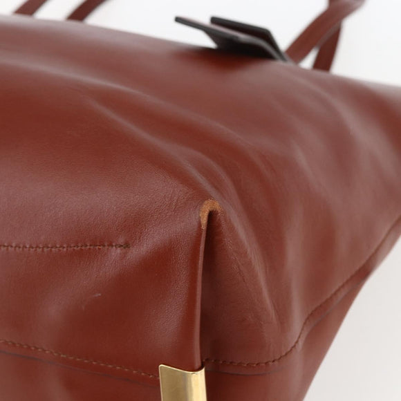 Chloe Tote Bag Leather Brown Gold Auth am10080