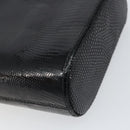 GUCCI Clutch Bag Embossed leather Black Gold Auth am10083-15