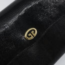 GUCCI Clutch Bag Embossed leather Black Gold Auth am10083-8