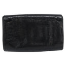 GUCCI Clutch Bag Embossed leather Black Gold Auth am10083-2