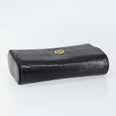 GUCCI Clutch Bag Embossed leather Black Gold Auth am10083-5