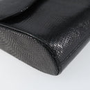 GUCCI Clutch Bag Embossed leather Black Gold Auth am10083-14