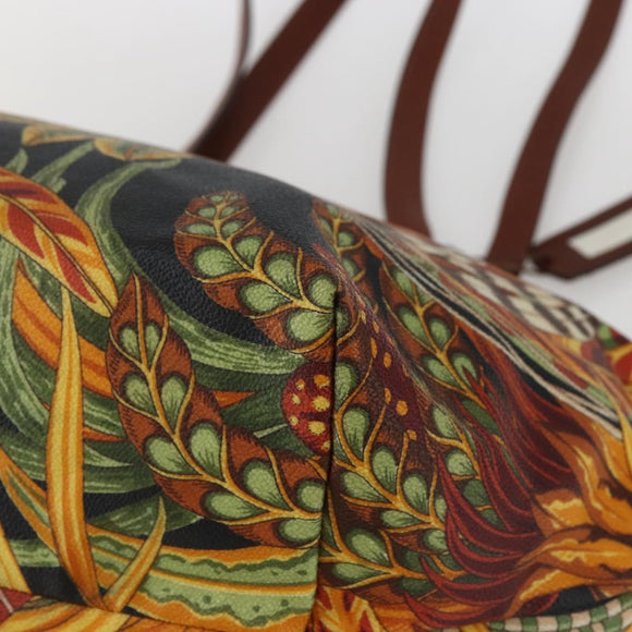 Salvatore Ferragamo Flower Tote Bag PVC Multicolor Gold Auth am10086