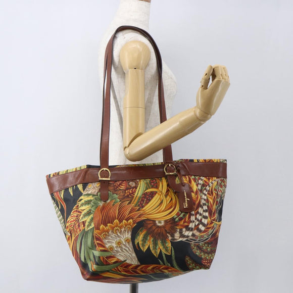 Salvatore Ferragamo Flower Tote Bag PVC Multicolor Gold Auth am10086