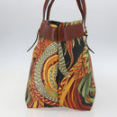 Salvatore Ferragamo Flower Tote Bag PVC Multicolor Gold Auth am10086-3