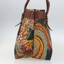 Salvatore Ferragamo Flower Tote Bag PVC Multicolor Gold Auth am10086-4