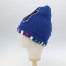 GUCCI NY Knitted Fabrics Hat Wool Blue Auth am10088V-5