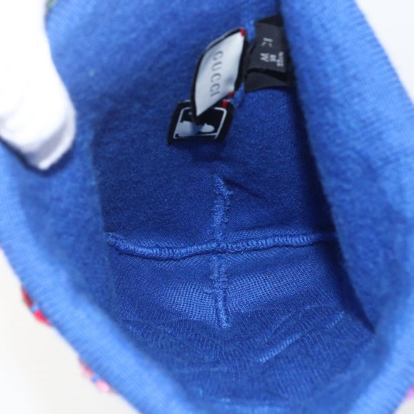 GUCCI NY Knitted Fabrics Hat Wool Blue Auth am10088V