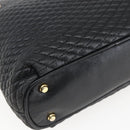 BALLY Chain Tote Bag Leather Black Gold Auth am10089-17