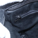 BALLY Chain Tote Bag Leather Black Gold Auth am10089-19