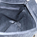 BALLY Chain Tote Bag Leather Black Gold Auth am10089-20