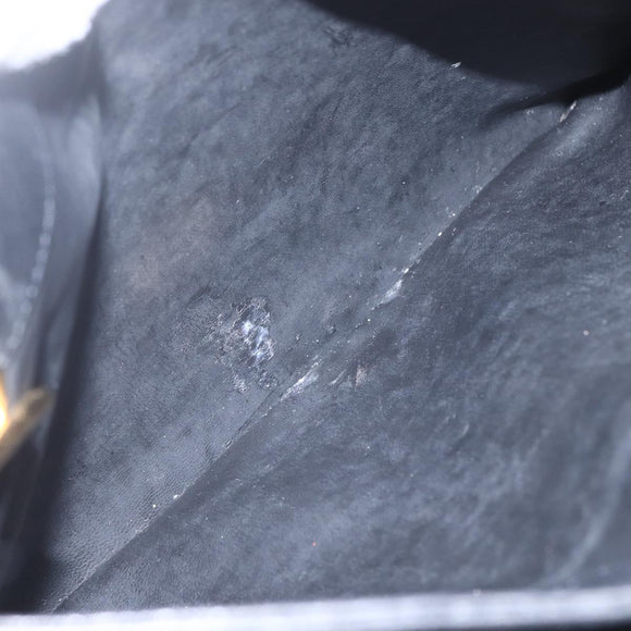 BALLY Chain Tote Bag Leather Black Gold Auth am10089