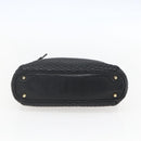 BALLY Chain Tote Bag Leather Black Gold Auth am10089-5