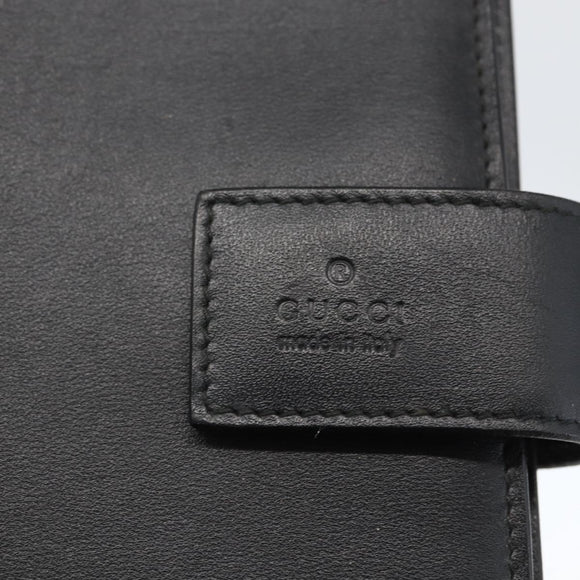 GUCCI Day Planner Cover Leather Black 031 2118 0915 Auth am10095