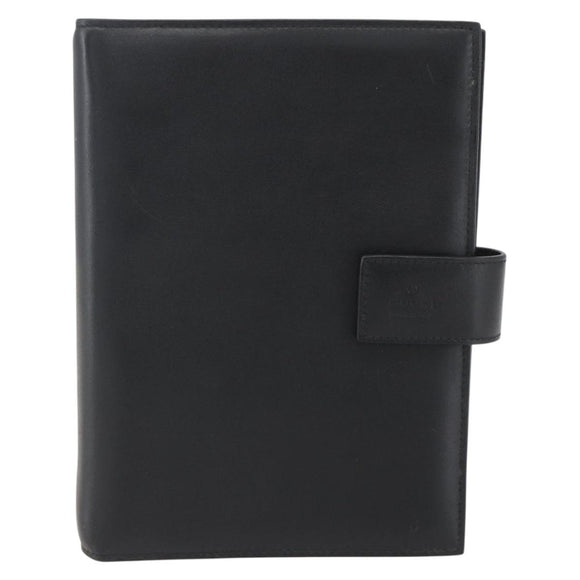 GUCCI Day Planner Cover Leather Black 031 2118 0915 Auth am10095
